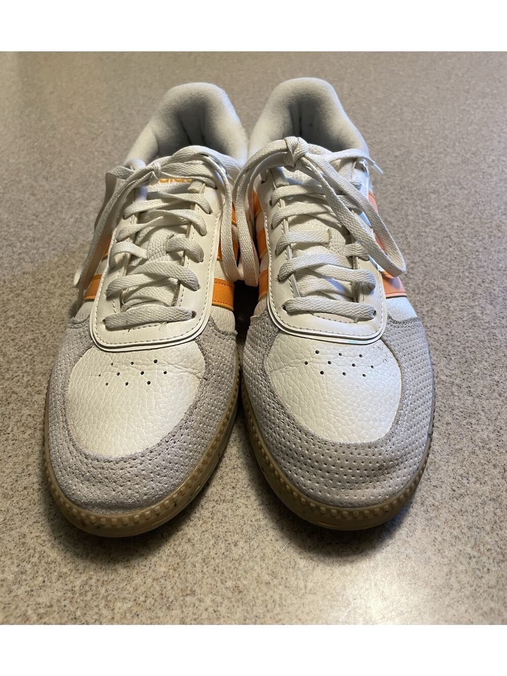 adidas Cloudfoam Plus Comfort Cushioned White Orange Woman Low Top Sneakers